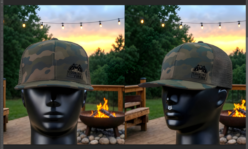 Black Print on Camo Hat