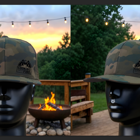 Black Print on Camo Hat